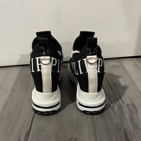 COPY - PHILIPP PLEIN BLACK SPARKLE WEDGES SNEAKERS - Picture 3 of 7